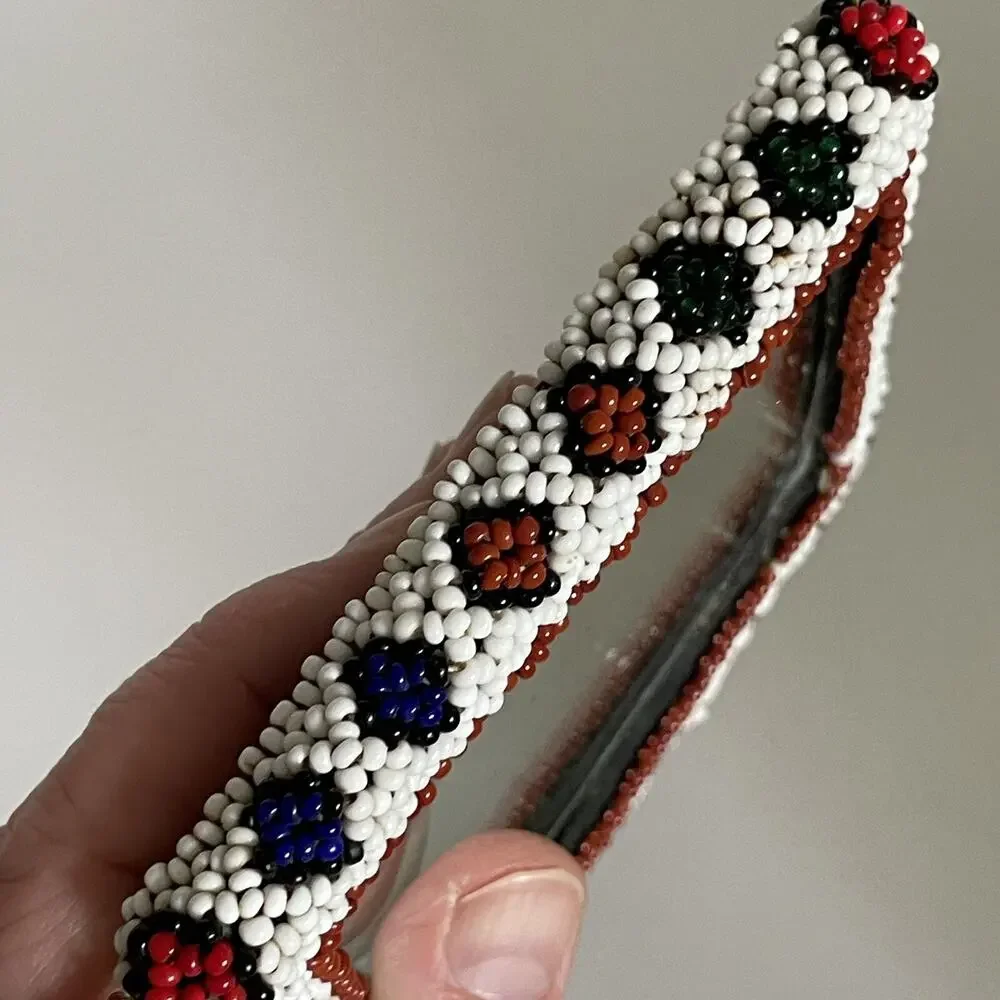Mirror Vintage Handmade Beaded South Africa Or South America - 301
